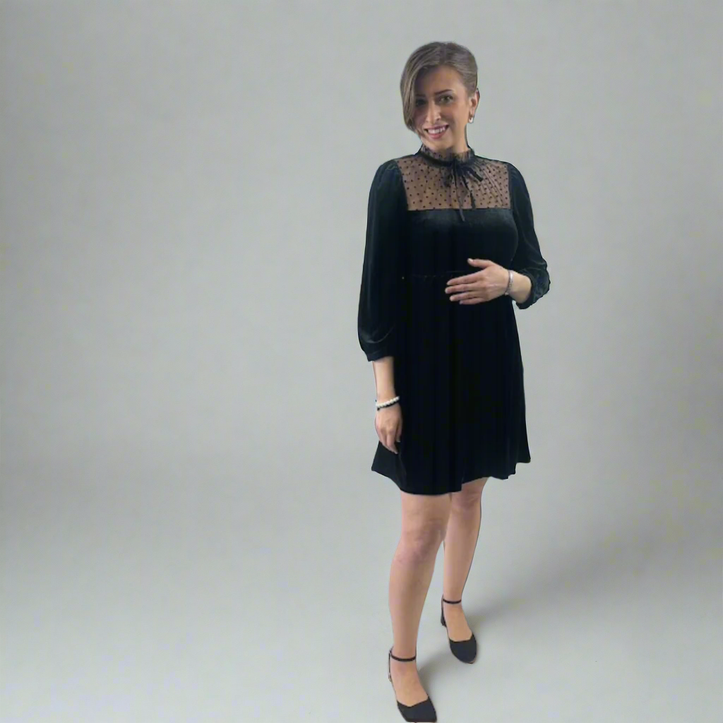Penelope Retro Mini Dress in Velvet